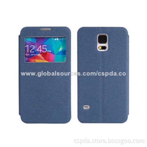PU Slim Back Stand Cases for Samsung Galaxy S5, with Window Design